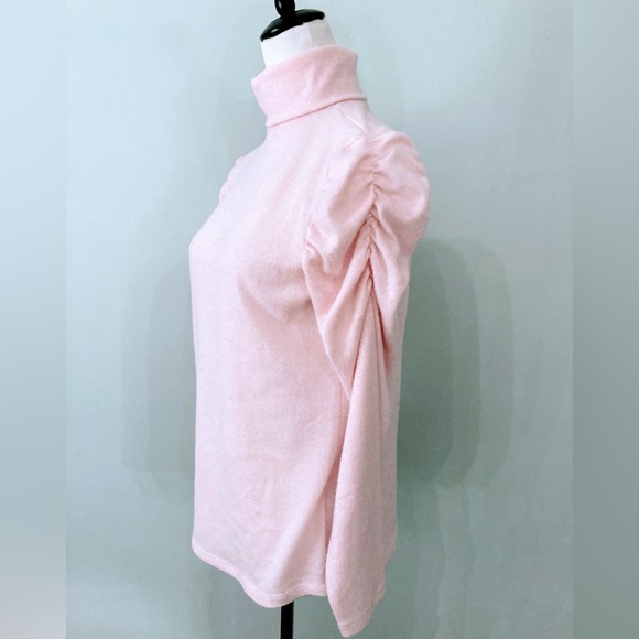 ALISON ANDREWS Pink Puff Shoulder Turtleneck Sweater Size Small - Picture 5 of 9